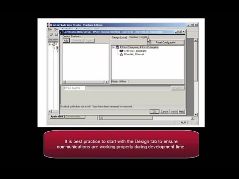 PanelView Plus & FactoryTalk View ME Introduction - Set Up Communications within an Application
