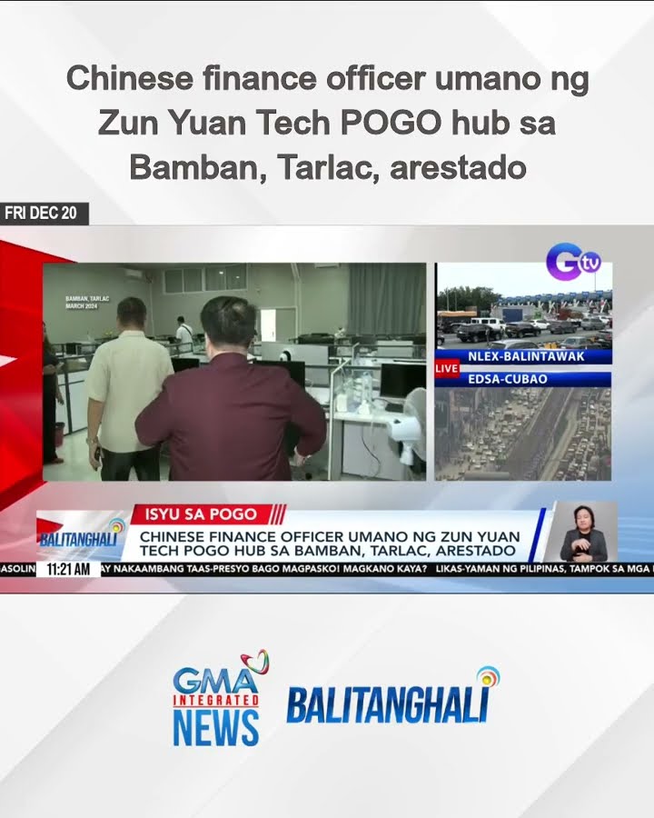 Chinese finance officer umano ng Zun Yuan Tech POGO hub sa Bamban, Tarlac, arestado | Balitanghali