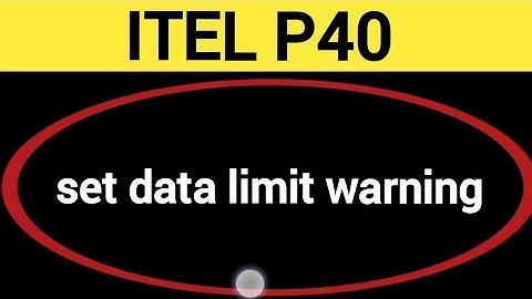how to set data limit warning,ITEL P40 me data limit kaise set kare