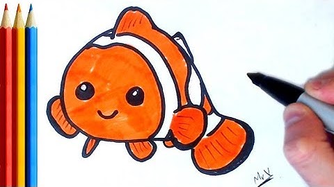 (fast-version) How to Draw Clown Fish - Step by Step Tutorial For Kids