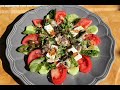 HEALTHY SUMMER SALAD WITH LEMON SARDINES AND FETA CHEESE.  HOW TO MAKE HEALTHY SALAD.