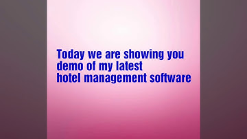 Hotel Magament Software in VB.Net
