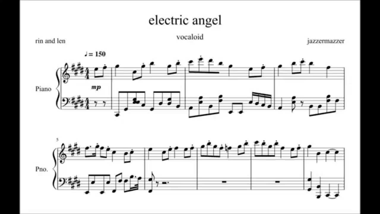 electric angel piano adaptation kagamine rin len sheet music on electric sheet