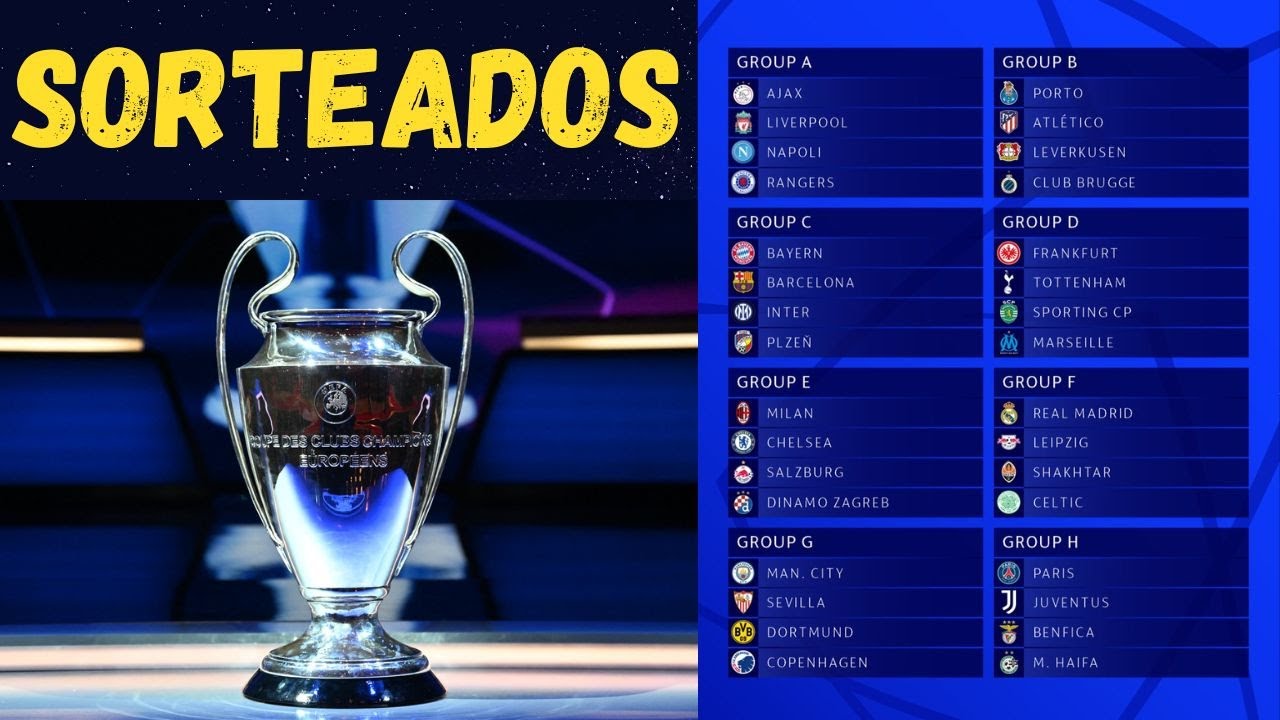 UEFA Champions League 2022/23: confrontos da fase de grupos