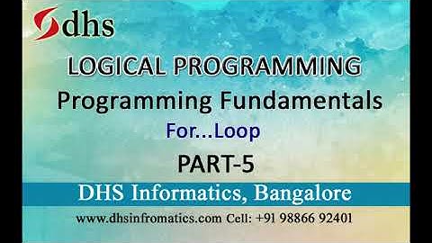 Programming Fundamentals Part 5, For Loop
