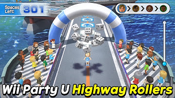 Wii Party U Highway Rollers Gameplay Alex Vs Giulia Vs Eduardo Vs Akira | AlexGamingTV