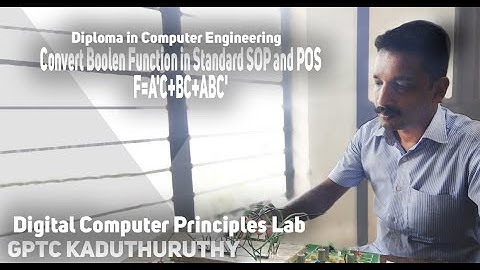 Convert Boolen Function in Standard SOP and POS,  F=A