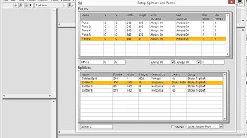 Setup Splitters and Panes Demo