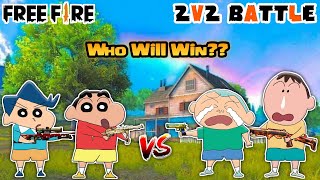 Shinchan and kazama vs masao and bochan in free fire 2v2 custom 😱🔥 | Shinchan playing free fire 😂 screenshot 3