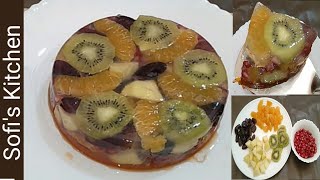 Fruit Jelly Cake | Agar Agar Jelly fruit Cake | How to make fruit jelly
