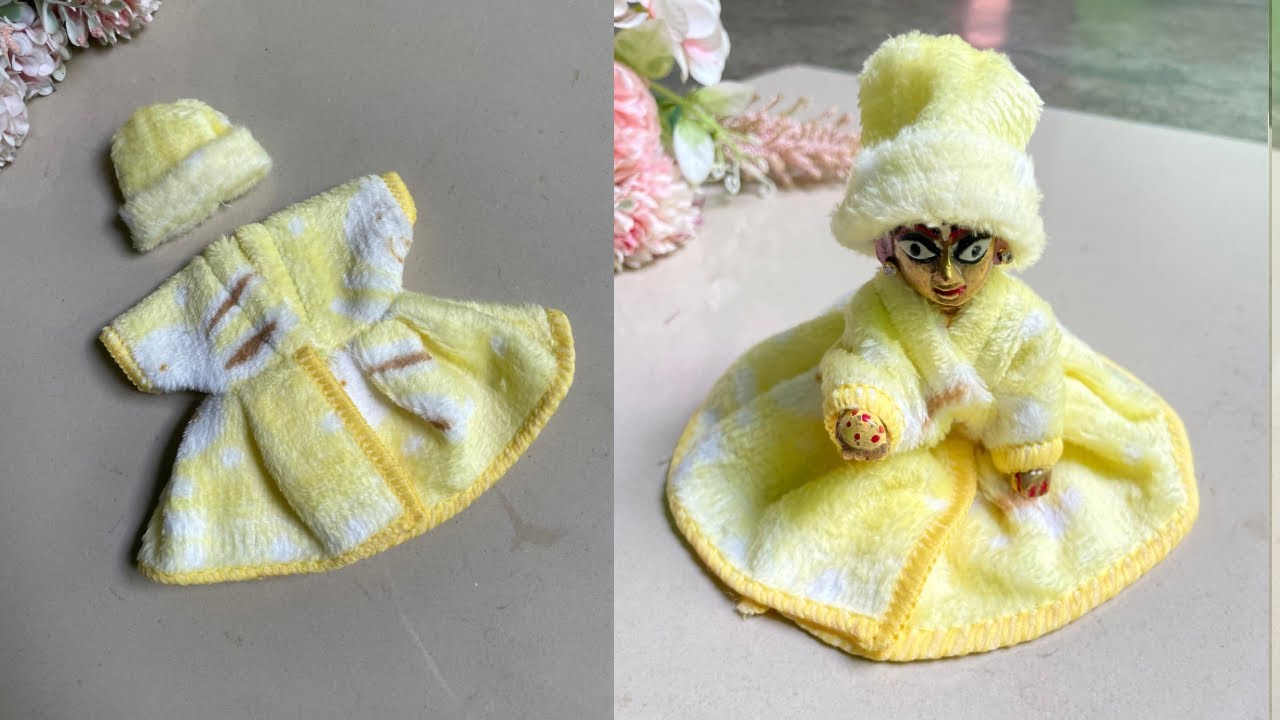 10 रुपए के रूमाल से बनायें लड्डू गोपाल की सर्दी की ड्रेस //रूमाल से लड्डूगोपाल की ड्रेस//विंटर ड्रेस