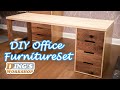 Building Office Furniture Set | DIY Computer Desk and File Cabinet | 自制电脑桌