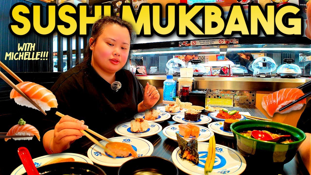 SUSHI MUKBANG 먹방 Spicy Tuna Roll + Salmon Roll + Raw Shrimp Roll + Scallop Roll Eating Show! 🍣🍱🦐🐟🥢🍙🍜