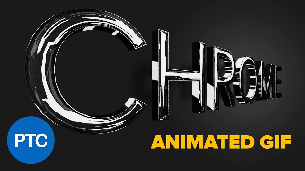 Make a 3D CHROME TEXT Effect and Turn It Into a Rotating ANIMATED GIF -  Photoshop Tutorial 