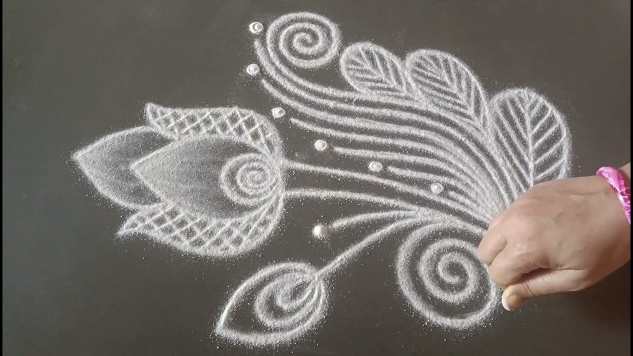 daily use rangoli || rangoli || rangoli design || rangoli kolam || muggulu || freehand rangoli 