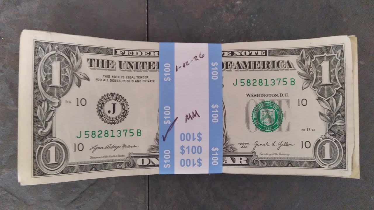 Searching thru 100 $1.00 dollar bills, looking for star notes, fancy serial numbers, What was found?