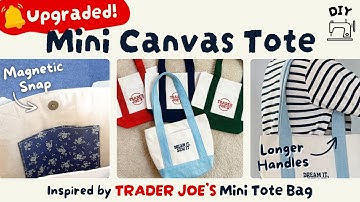 ⚡️Upgraded⚡️ DIY Trader Joe’s Mini Tote🌴  | Shoulder-Carry Version & Pocket