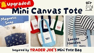 ⚡️Upgraded⚡️ DIY Trader Joe’s Mini Tote🌴  | Shoulder-Carry Version & Pocket