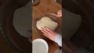 Stages of folding sourdough dough