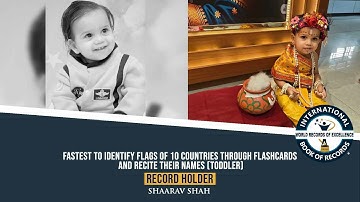FASTEST TO IDENTIFY FLAGS OF 10 COUNTRIES THROUGH FLASHCARDS AND RECITE THEIR NAMES (TODDLER)
