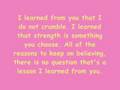 Miley Cyrus And Billy - I Learned From You - Lyrics.