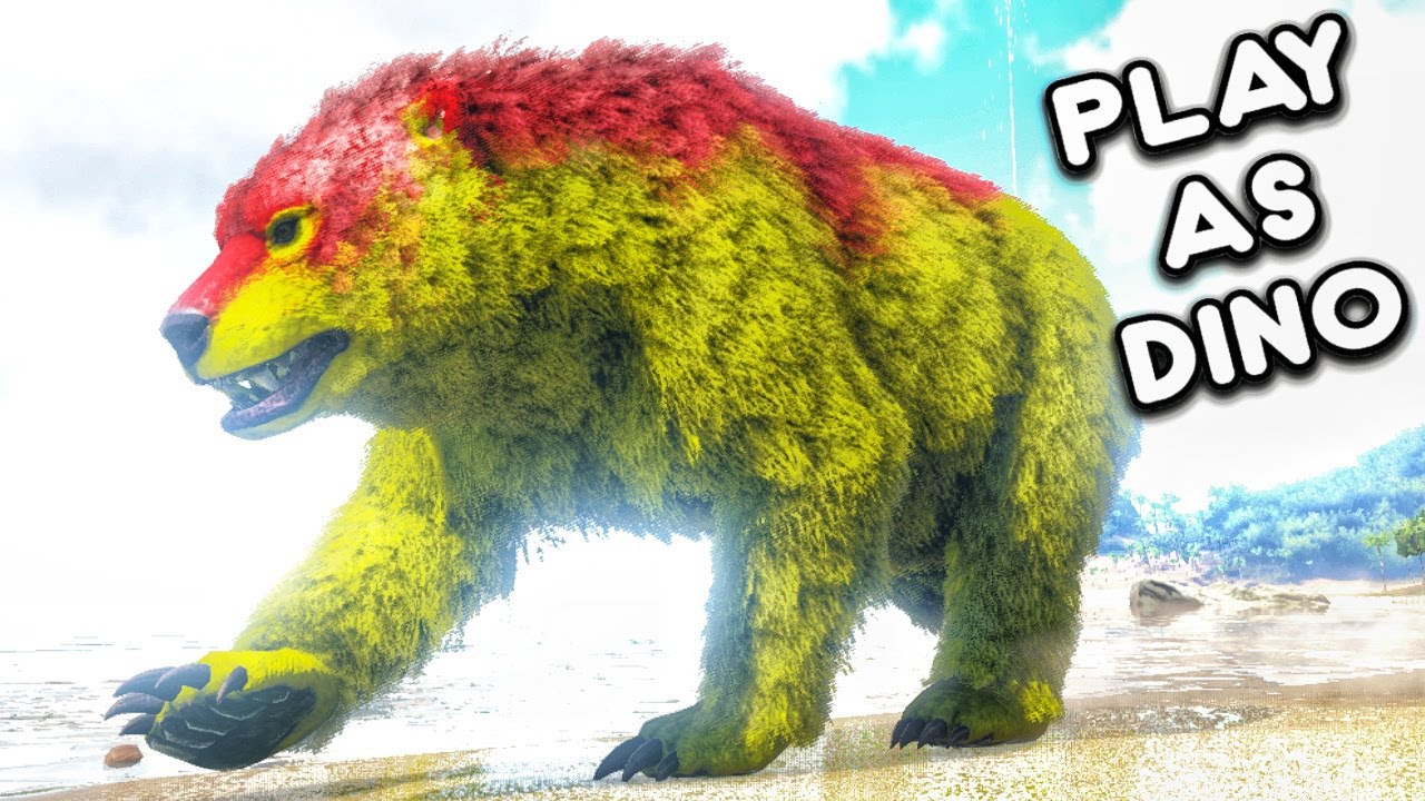 Rex VS Dire Bear Play As A Dire Bear OP Fight 🔥🔥 : Play As Dino : ARK ...