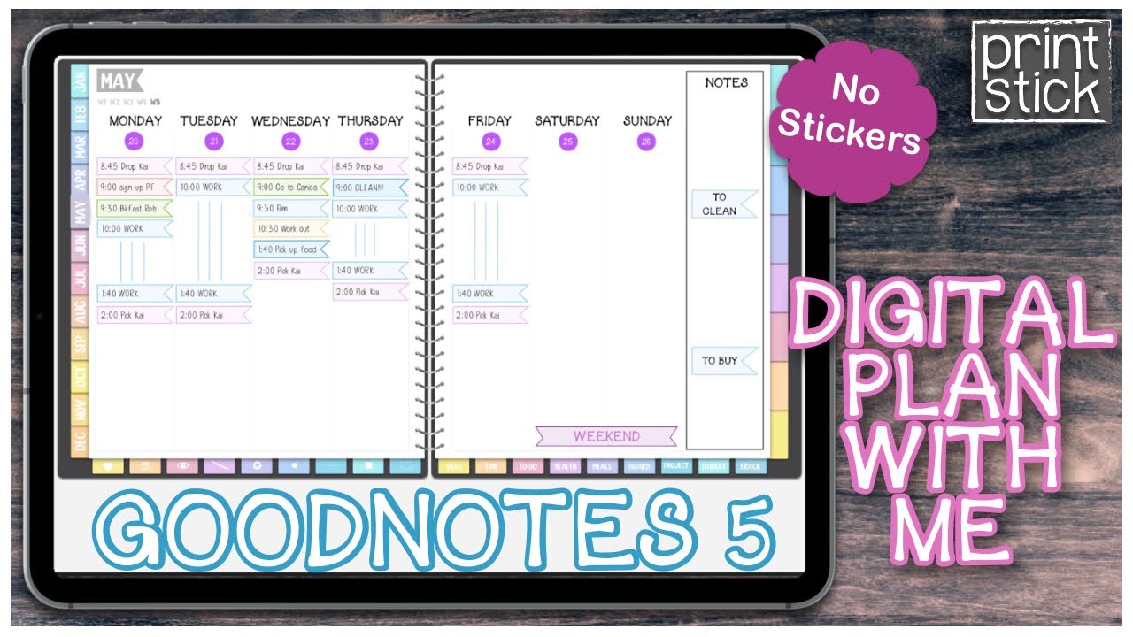 GoodNotes 5 Digital Plan With Me | WITHOUT STICKERS - YouTube