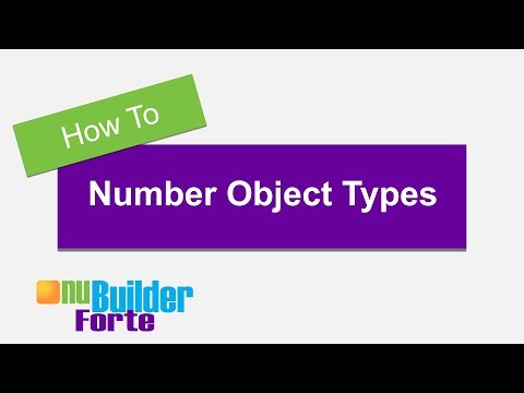 How To Use Number Objects With nuBuilder Forte