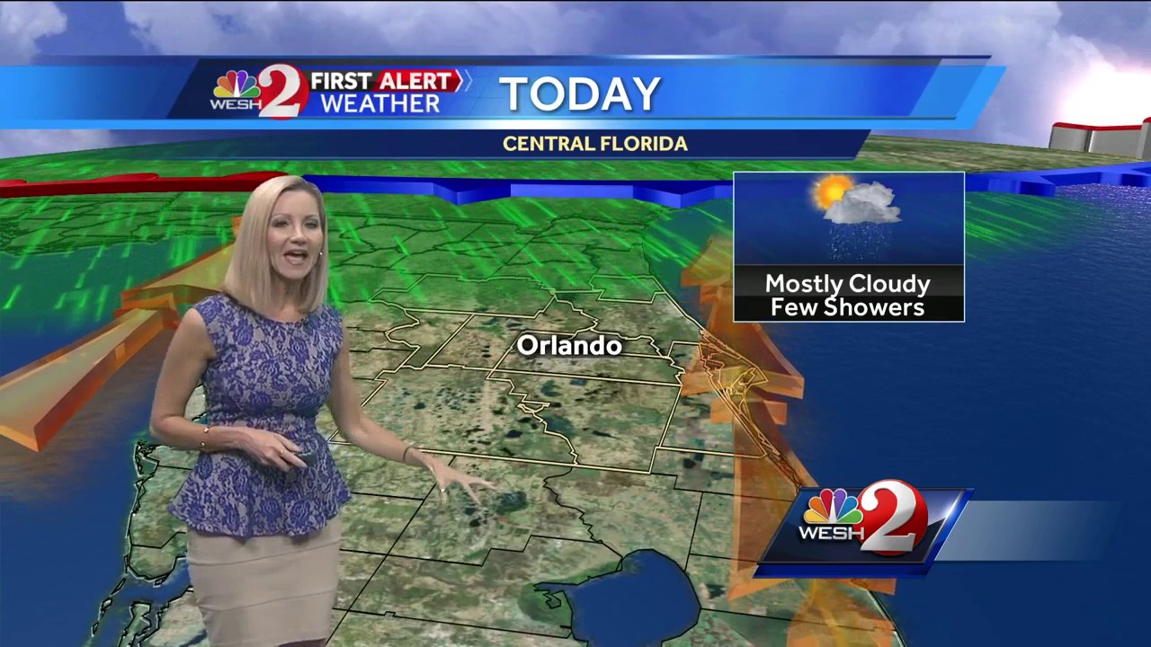 Mostly cloudy, a few showers Monday - YouTube