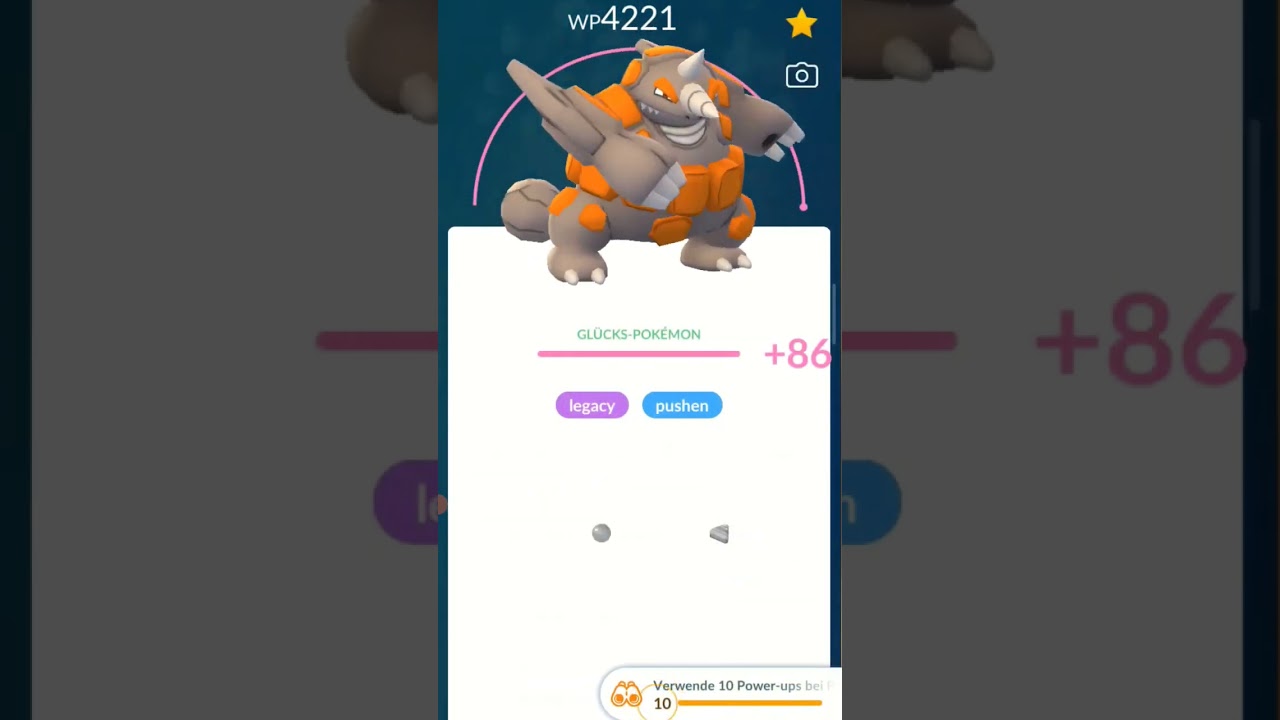 HAPPY MAXOUTMONDAY! lucky hundo Rihornior auf Level 50 mit legacy Move + Zweitmove