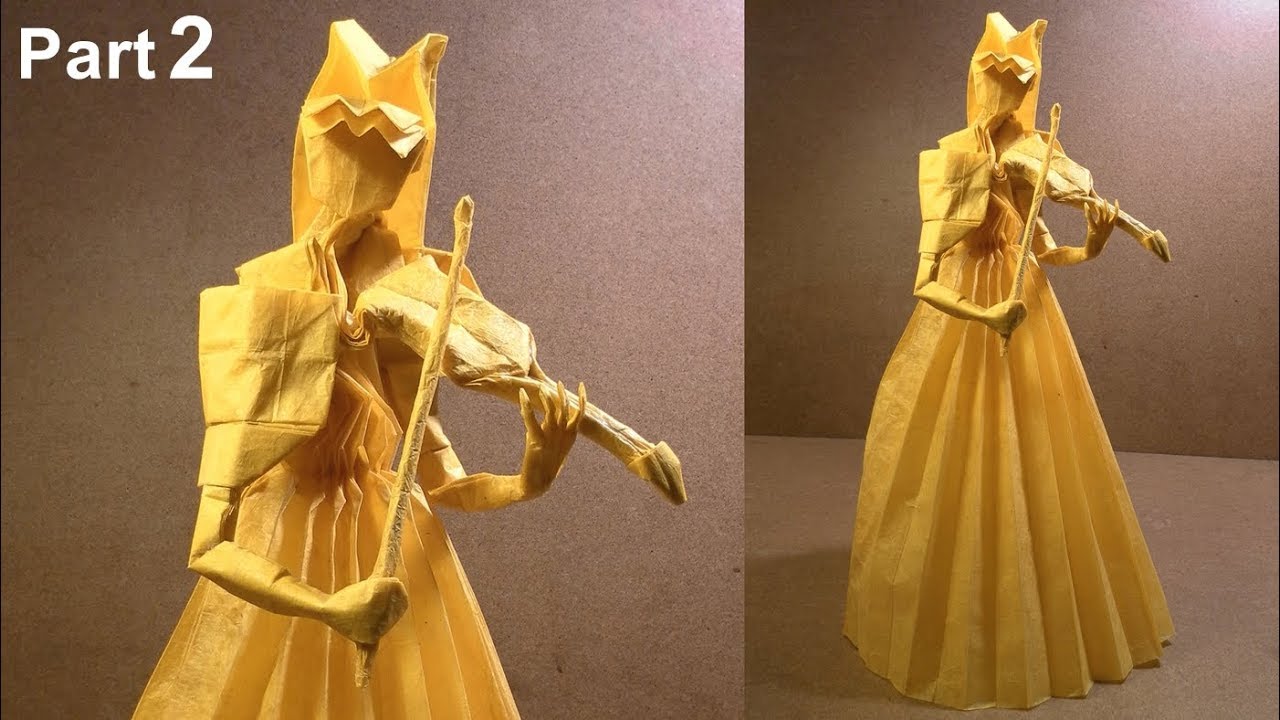 Origami Violinist tutorial (Hojyo Takashi) part 2 折り紙 バイオリン奏者