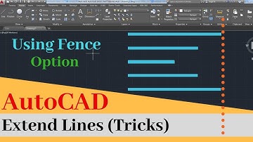 Extend Lines Using Fence Option | AutoCAD Tips & Tricks |