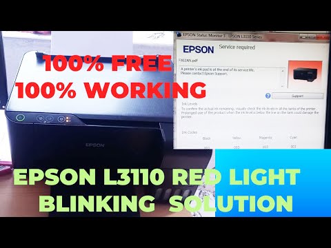 Epson L3110 Red Light Blinking Problem ll 100 Free Solution ll Ink Pad Service Required