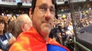 Superman takes in a Brewers game
