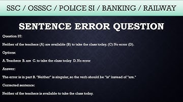 Alternative English // Sentence error question For competitive exam Part 4 SSC/OSSC#trending#grammar