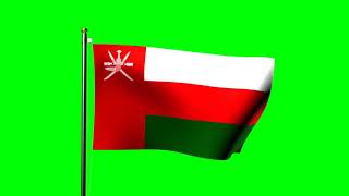 Oman flag waving over green screen - royalty free footage