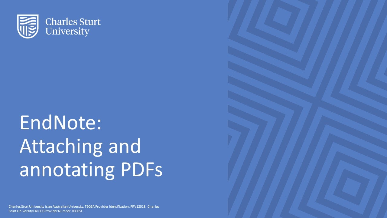 EndNote: Attaching and annotating PDFs - YouTube