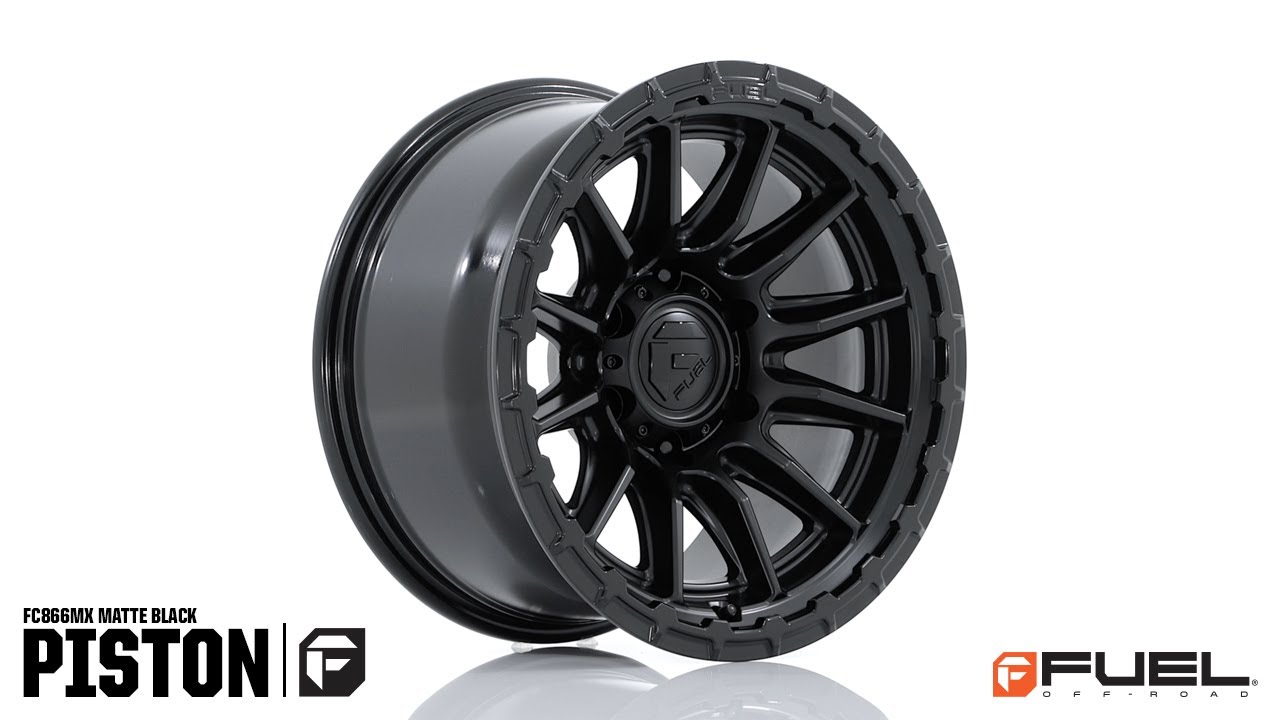 FUEL FC866MX PISTON - 17X9 - MATTE BLACK WITH GLOSS BLACK RING