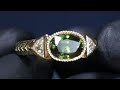 Green Sapphire and diamond engagement ring. Sortija de compromiso.