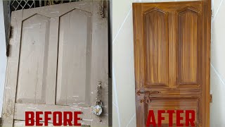 Old wood Door polish | How to paint old wooden door | wood grain | Pu polish