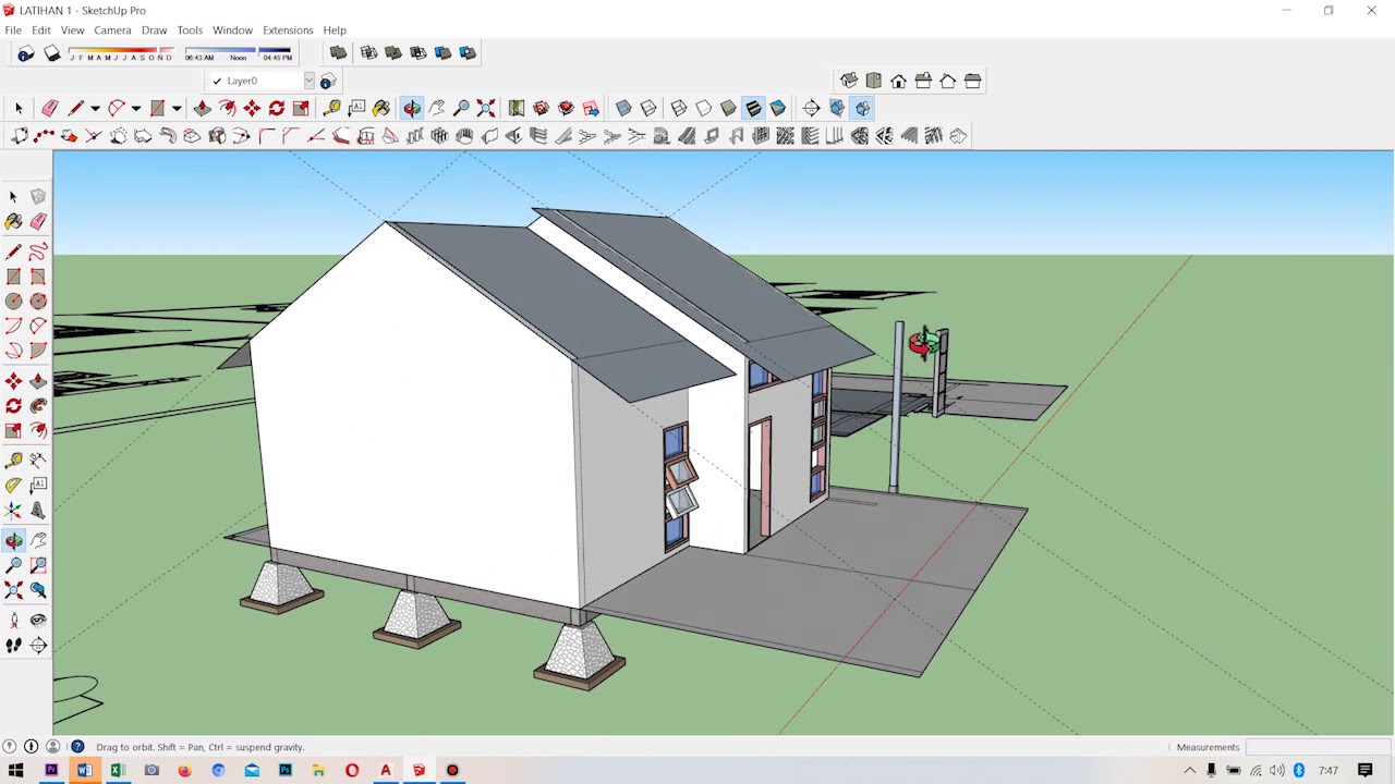 Tutorial Sketchup  Pembuatan Atap Rumah  YouTube