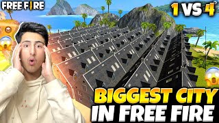 Biggest City In Free Fire😱1Vs 4 Challenge By Subscriber Who will win - Garena Free Fire