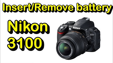 Battery insert or remove on Nikon D3100 DSLR.