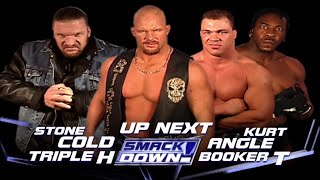 Stone Cold & HHH Vs Kurt Angle & Booker T Part 1