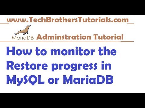 How to monitor the Restore progress in MySQL or MariaDB - MariaDB Tutorial