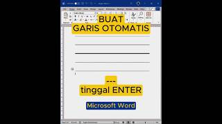 Cara Bikin Garis di Word Tanpa Insert Shape (Auto Line Shortcut)