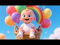 Baby Rainbow Balloon Ride | Magical Kids Adventure Song | Colorful Nursery Rhyme