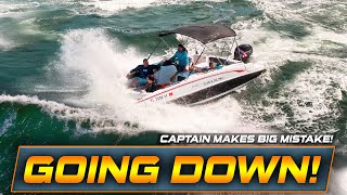WARNING: BOAT FULL OF WATER FORCED TO TURN AROUND !! | HAULOVER INLET | WAVY BOATS