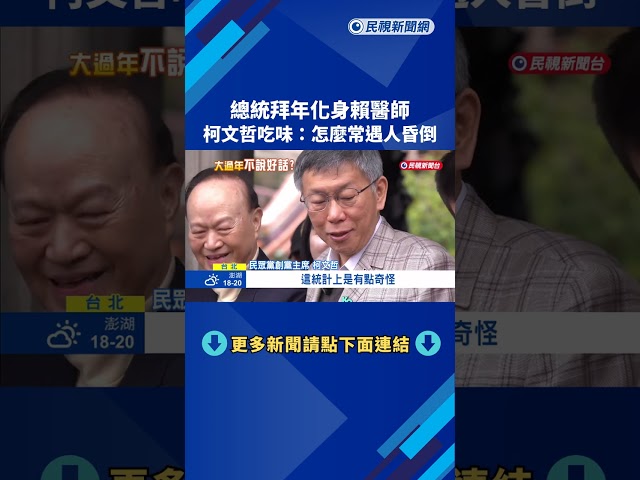 總統拜年化身賴醫師! 柯文哲吃味:怎麼常遇人昏倒－民視新聞