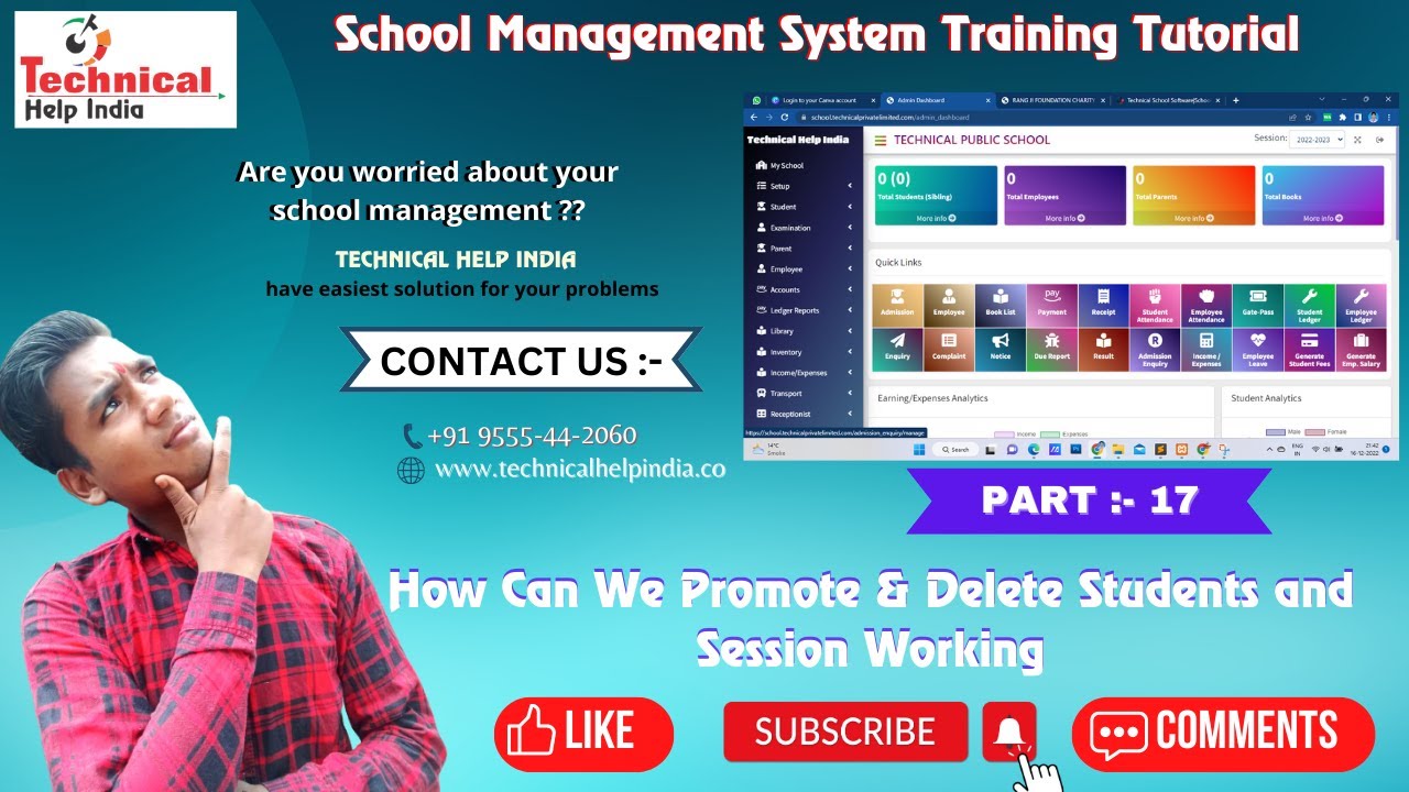 Promote Student || How Can We Promote & Delete Promoted Students and Session Working || SMS- Part 17
